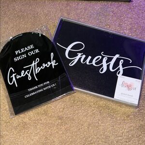 Black Guest Book Set